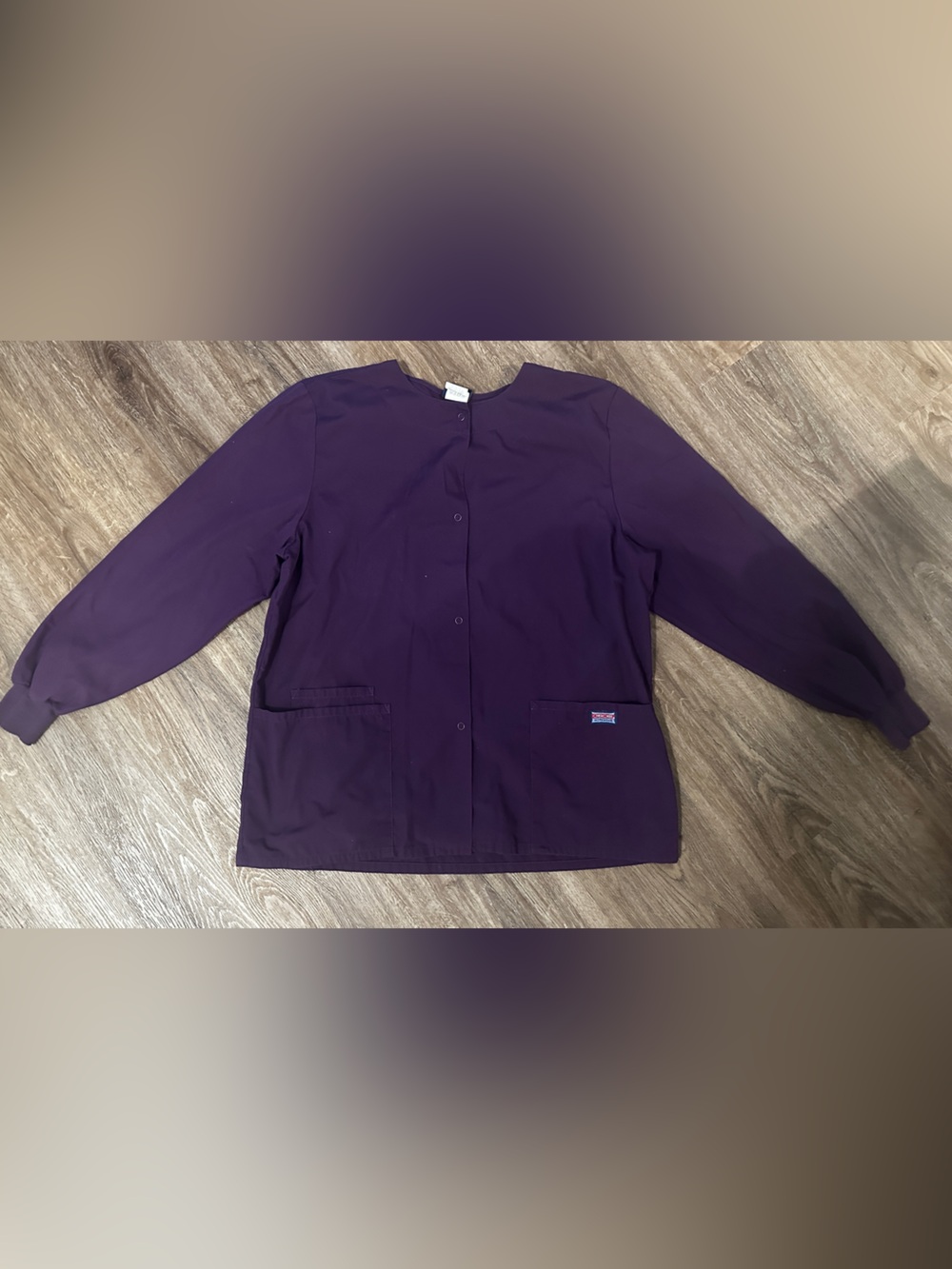 Women's Purple Long-Sleeve Medical Scrub Jacket